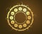 Astrology symbols in golden circle