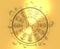 Astrology symbols in golden circle. The scorpion sign