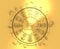 Astrology symbols in golden circle. The twins sign