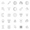 Astrology and zodiac signs outline icons set