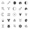Astrology and zodiac signs vector icons set
