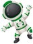 Astronaunt in green and white spacesuit