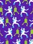 Astronaut and alien dance pattern seamless. Spaceman and Space Invader dancer background. Space disco ornament