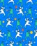 Astronaut and alien dance pattern seamless. Spaceman and Space Invader dancer background. Space disco ornament