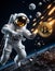 Astronaut Amidst Bitcoin Universe AI Generated