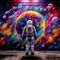 Astronaut in Awe of Graffiti Artwork