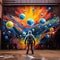 Astronaut in Awe of Graffiti Artwork