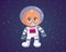 Astronaut Baby Floating in Space Vector Cartoon illustration