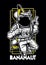 Astronaut & Banana Illustration Mascot Tshirt