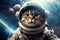 Astronaut. Beautiful cat in outer space. Elements of this image furnished by NASA