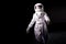 Astronaut on a black background. astronaut in a spacesuit