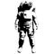 Astronaut black and white vector illustration