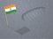 Astronaut boot footprint and India flag on Moon