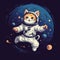 astronaut cartoon cat