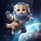 astronaut cartoon cat