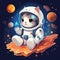 astronaut cartoon cat