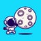 Astronaut cartoon illustration. cute astronaut animated