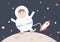 Astronaut cartoon in outer space vector