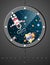 Astronaut cartoon with a spaceship and orbit in windows,paper ar