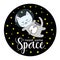 Astronaut cat in space suit with I need some space title