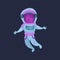 Astronaut character in space suit, spaceman flying in Space cartoon Illustration