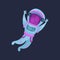 Astronaut character, spaceman flying in Space cartoon Illustration