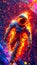 Astronaut colorful surreal cosmic galaxy, Generative AI