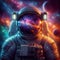 Astronaut in Cosmic Nebula