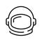 Astronaut or cosmonaut helmet monochrome contoured icon science space galaxy exploration spacesuit