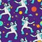 Astronaut dance in space pattern seamless. Spaceman dancer background. Cosmonaut disco texture. vector ornament