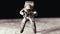 Astronaut dancing on the lunar surface.