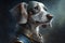 Astronaut dog portrait, futuristic concept - Generative AI