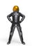 Astronaut explorer power pose stand up in white background