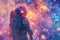 Astronaut Exploring A Vibrant Bubblefilled Galaxy On A Distant Planet Pop Art Inspiration