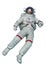 Astronaut float back pose in a white background