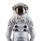 Astronaut in Full Gear Against White Background