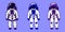 Astronaut in futuristic spacesuit isolated in cartoon style