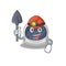 Astronaut helmet miner cartoon design concept with tool and helmet