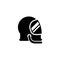 Astronaut helmet and protective gear glyph icon