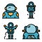 Astronaut icons vector flat