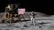 Astronaut jumping on the moon and saluting the American flag.. Some Elements of this video furnished by NASA.