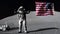 Astronaut jumping on the moon and saluting the American flag. Some Elements of this video furnished by NASA.