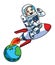 Astronaut Leave Earth Color Illustration Design