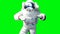 Astronaut levitation in space. Green screen. Realistic 4k animation.