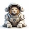 Astronaut Lion In Space: Realistic Figure With Humorous Tone
