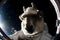 astronaut llama selfie in open space, Generative AI
