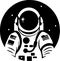 Astronaut - minimalist and flat logo - vector illustration