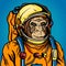 Astronaut monkey space suit pop art style vector