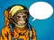 Astronaut monkey space suit pop art style vector