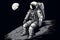 astronaut on the moon black and white art, neural network generated image